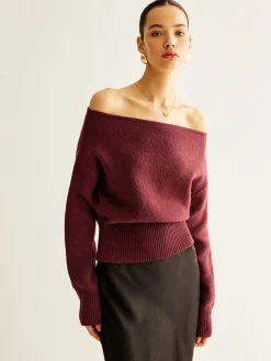 Hot Cold-Shoulder Cinched Sweater Sweater Tops|Sweaters & Cardigans