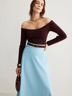 Clearance Cold-Shoulder Skinny Sweater Sweater Tops|Sweaters & Cardigans