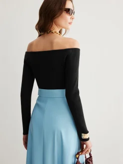Clearance Cold-Shoulder Skinny Sweater Sweater Tops|Sweaters & Cardigans