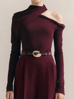 Outlet Cold-Shoulder Twist Slim T-Shirt T-shirts|Matching Sets