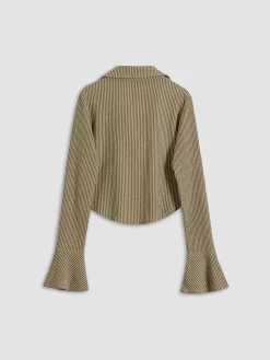 New Collared Button Up Knit Shirt Sweater Tops|Blouses & Shirts