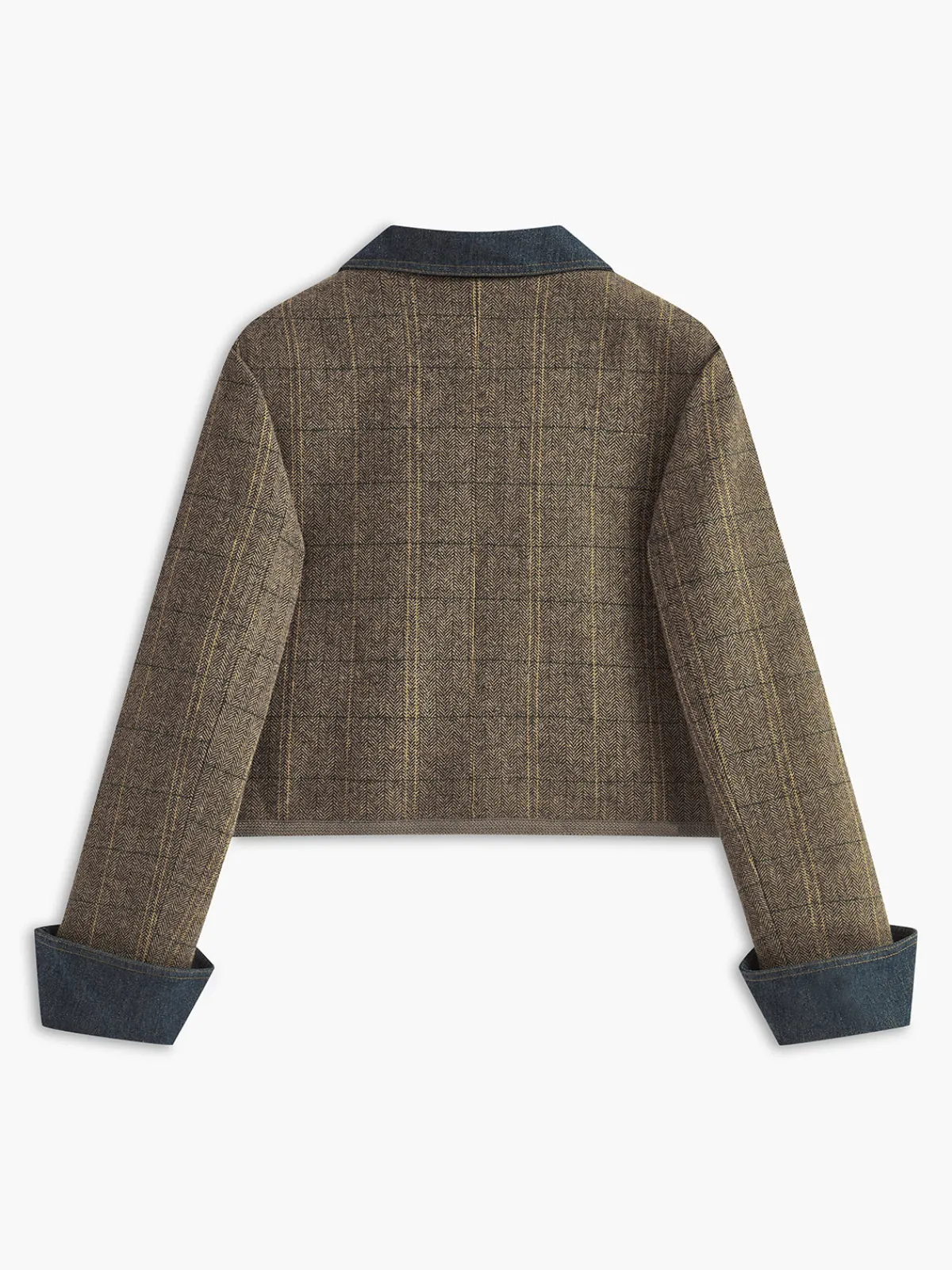 Online Color Block Checked Button Jacket Outerwear|Jackets