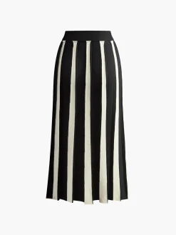 Best Color Block Knit Midi Skirt Skirts|Knitwear