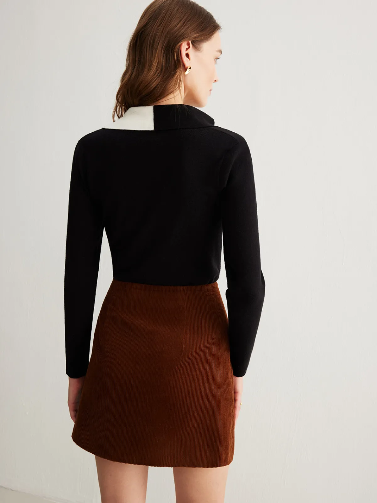 Sale Color Block Lapel Button Cardigan Cardigans|Sweaters & Cardigans