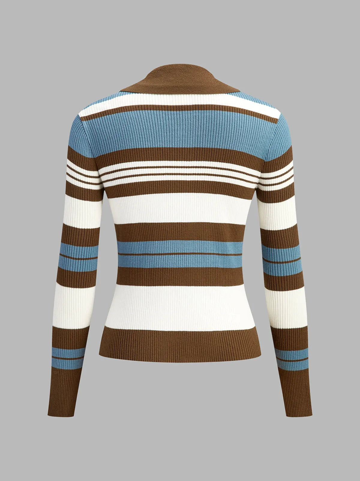 New Color Block Lapel Slim Cardigan Cardigans|Sweaters & Cardigans