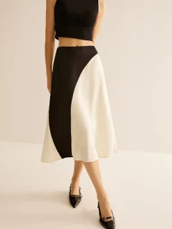 Color Block Midi Skirt Skirts|Bottoms