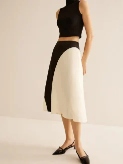Color Block Midi Skirt Skirts|Bottoms