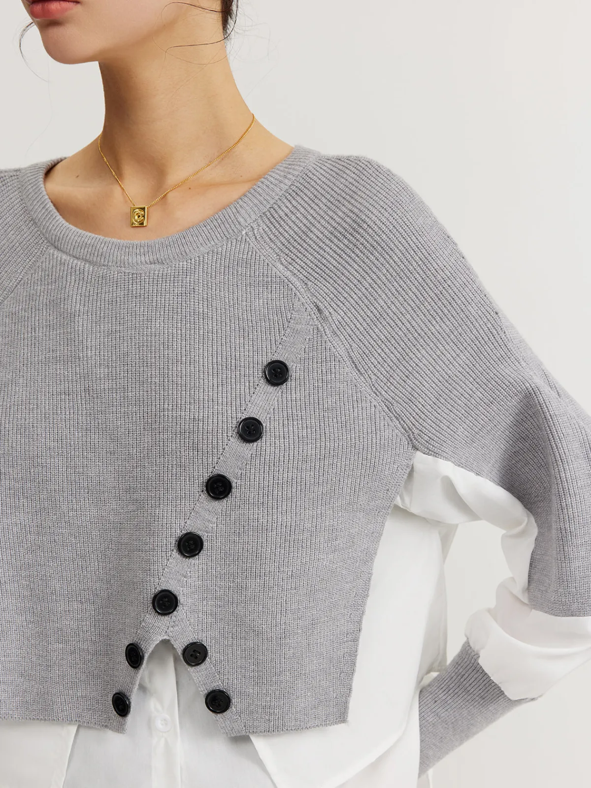Online Color Block Panel Knit Top Sweater Tops|Sweaters & Cardigans