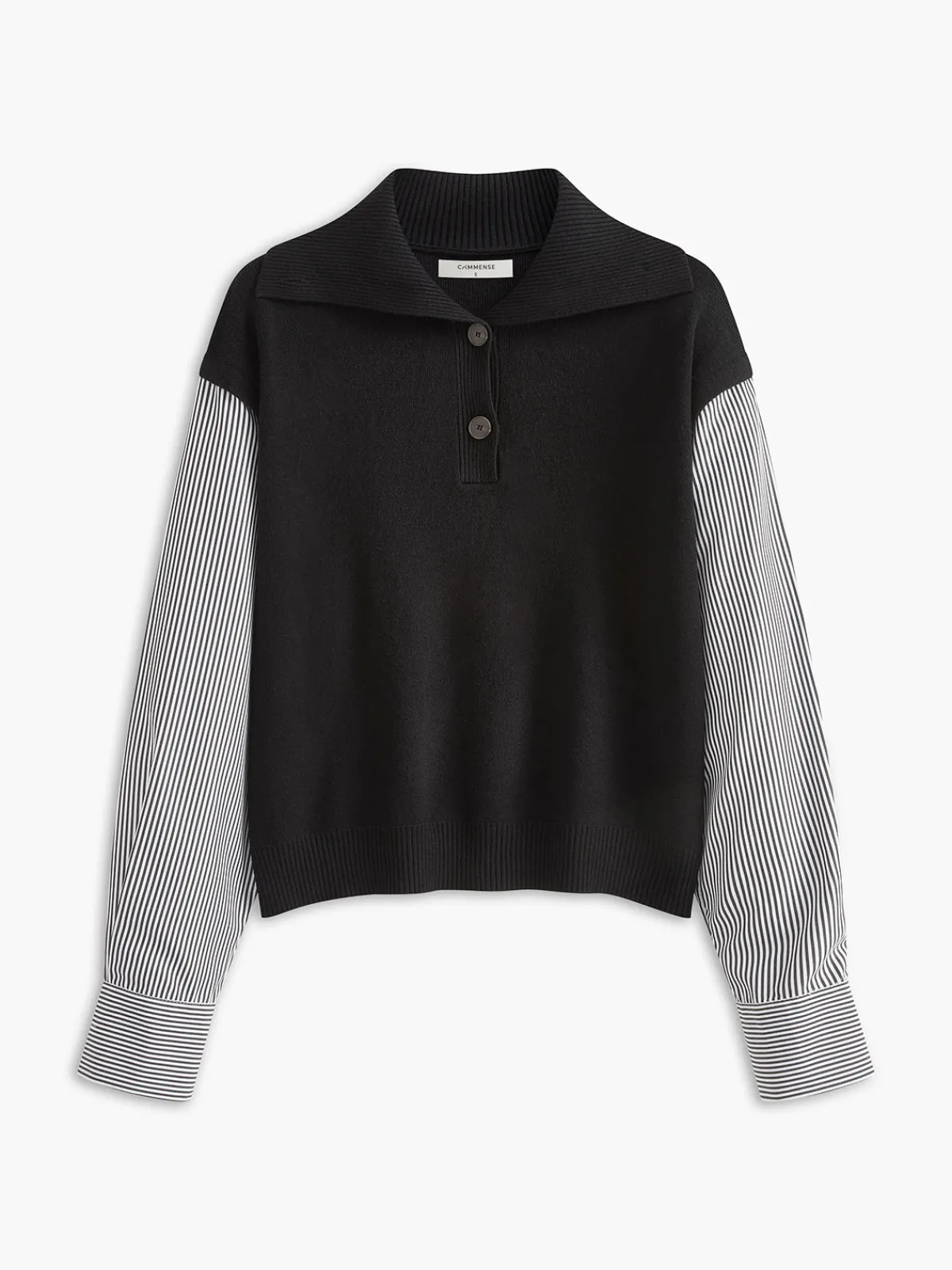 Discount Color Block Panel Lapel Sweater Sweater Tops|Sweaters & Cardigans