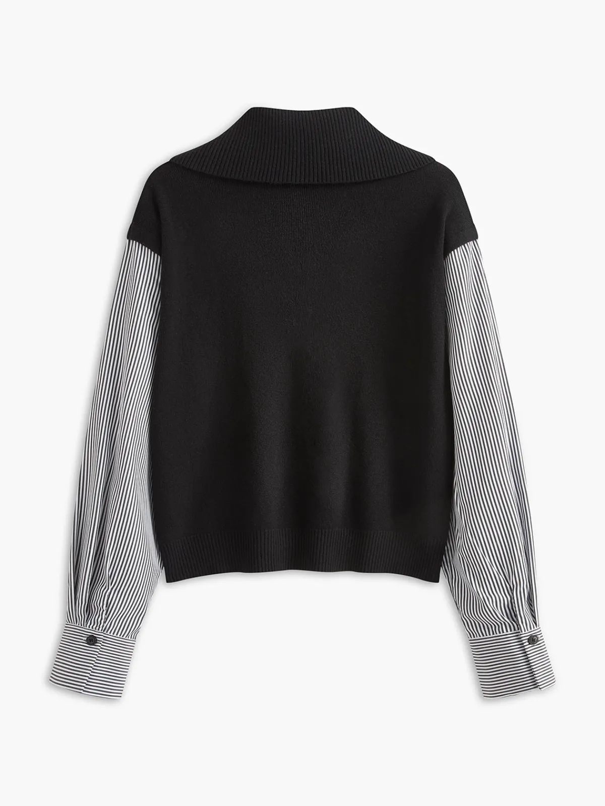 Discount Color Block Panel Lapel Sweater Sweater Tops|Sweaters & Cardigans