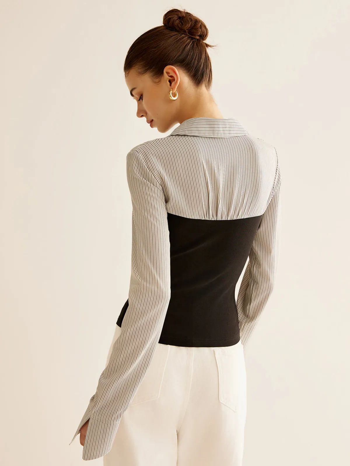Sale Color Block Panel Polo Blouse Blouses & Shirts|Tops