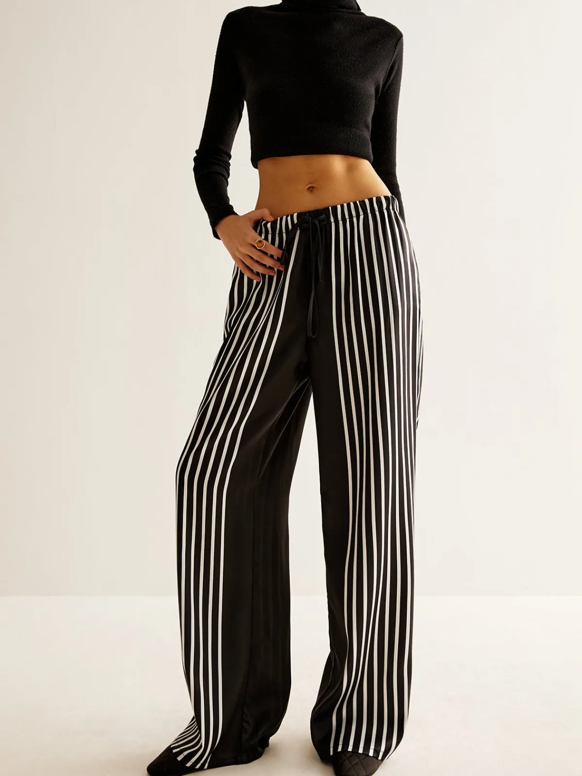Online Color Block Pinstripe Lapel Pants Set Pants Sets|Matching Sets