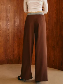 Hot Color Block Plaid Straight Pants Pants|Matching Sets
