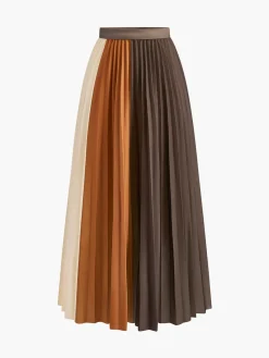 Online Color Block Pleated Skirt Skirts|Bottoms