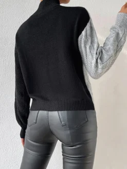 Outlet Color Block Pullover Sweater Sweater Tops|Sweaters & Cardigans