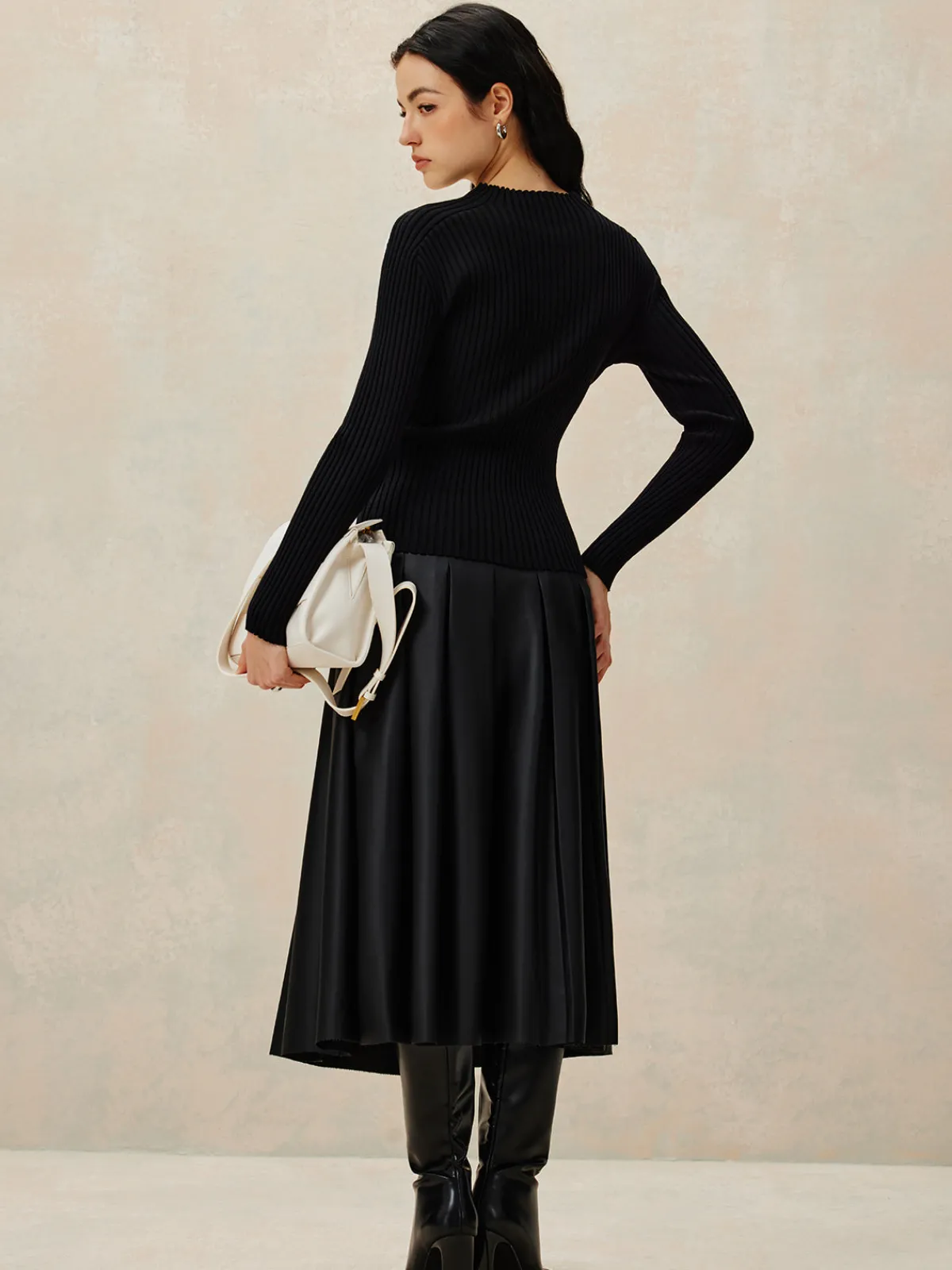 Best Color Block Ribbed Knit Top Sweater Tops|Sweaters & Cardigans