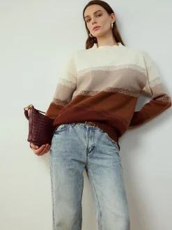 Sale Color Block Shift Pullover Sweater Sweater Tops|Sweaters & Cardigans