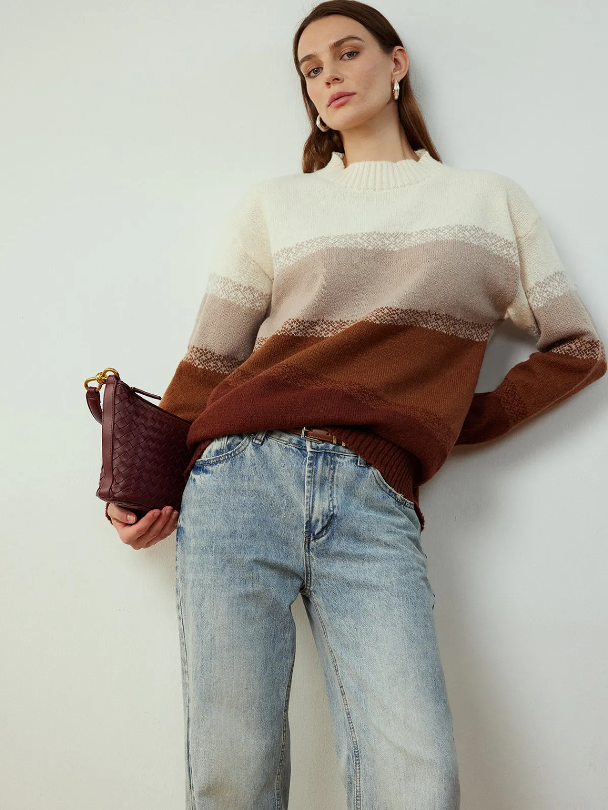 Sale Color Block Shift Pullover Sweater Sweater Tops|Sweaters & Cardigans