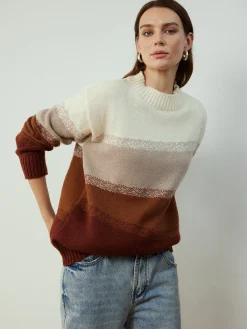 Sale Color Block Shift Pullover Sweater Sweater Tops|Sweaters & Cardigans