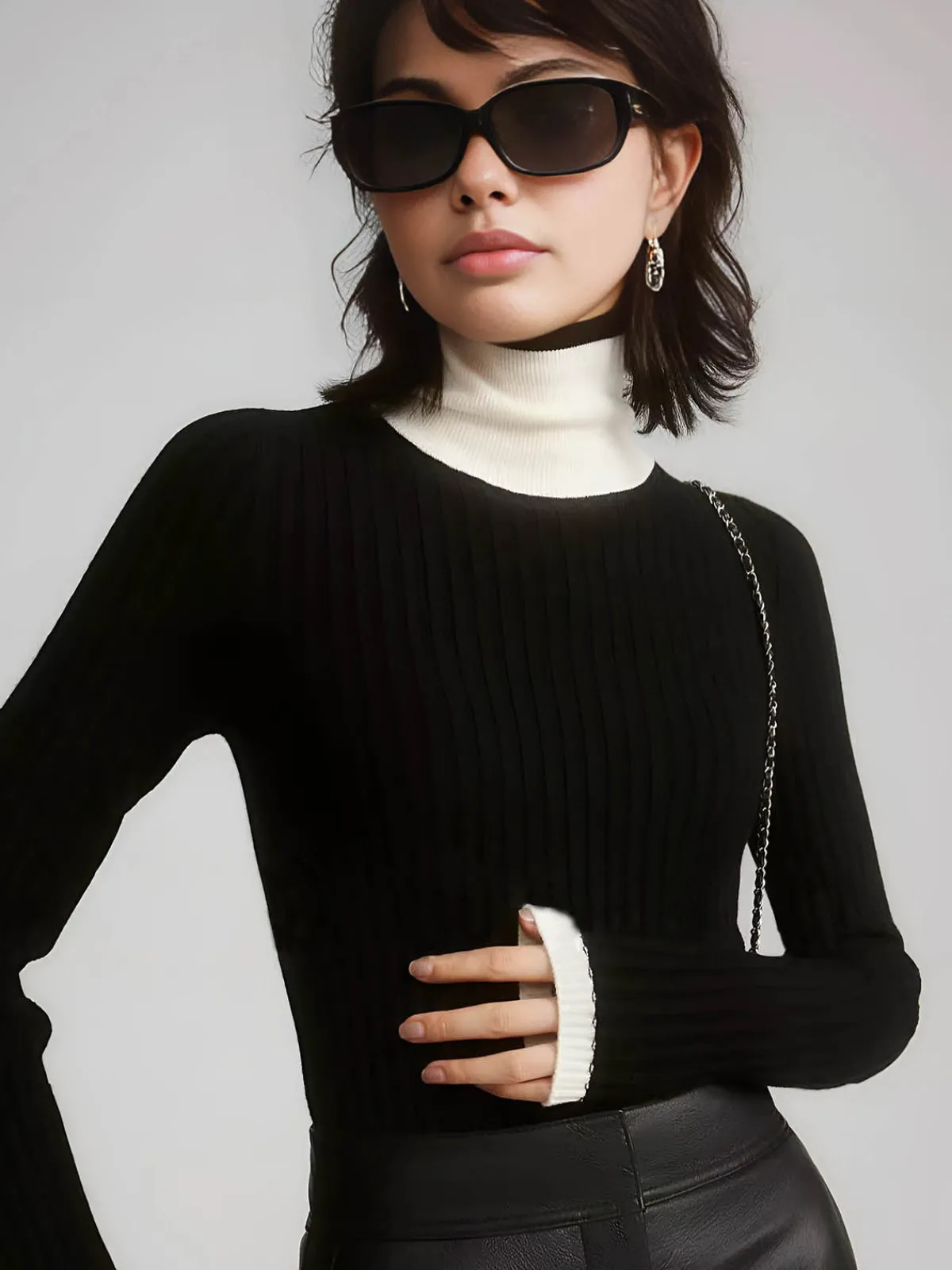 Sale Color Block Slim Cozy Sweater Sweater Tops|Sweaters & Cardigans