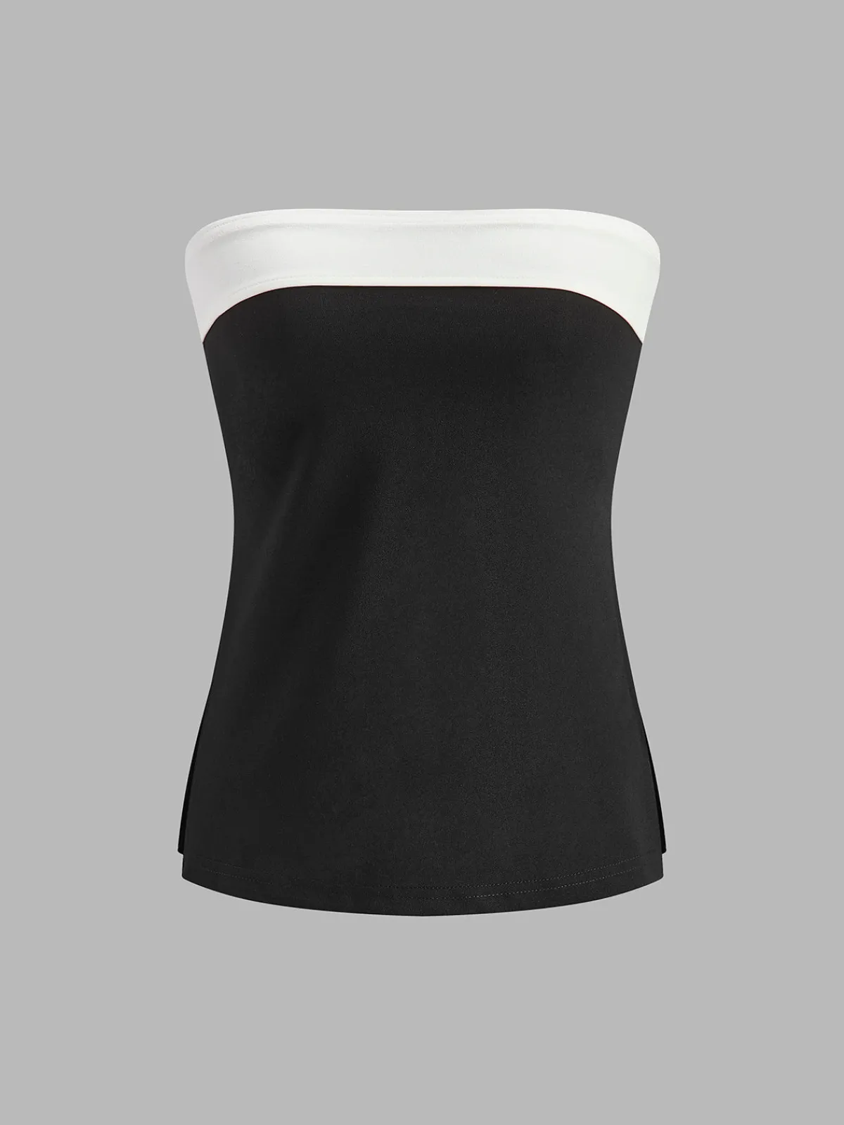 Clearance Color Block Split Strapless Corset Tops