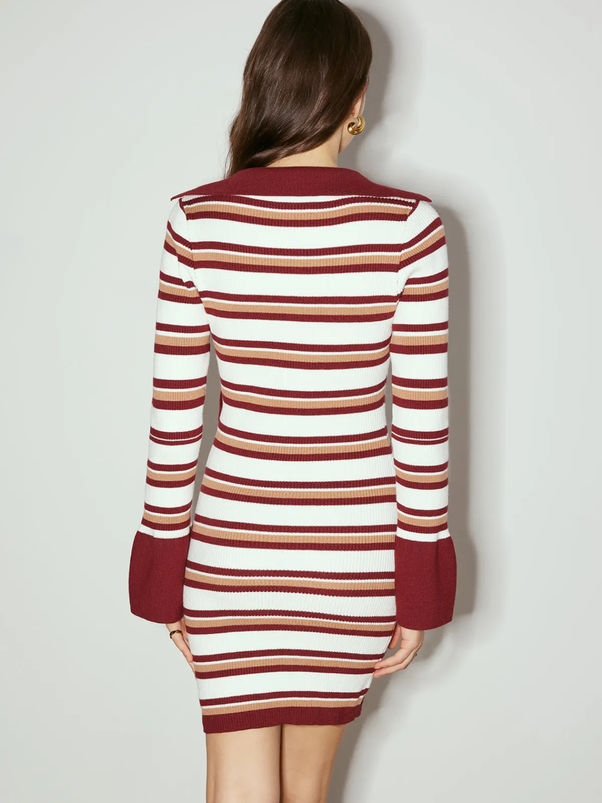 New Color Block Striped Sweater Dress Sweater Dresses|Sweater Dresses