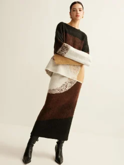 Outlet Color Block Sweater Skirt Skirts|Knitwear