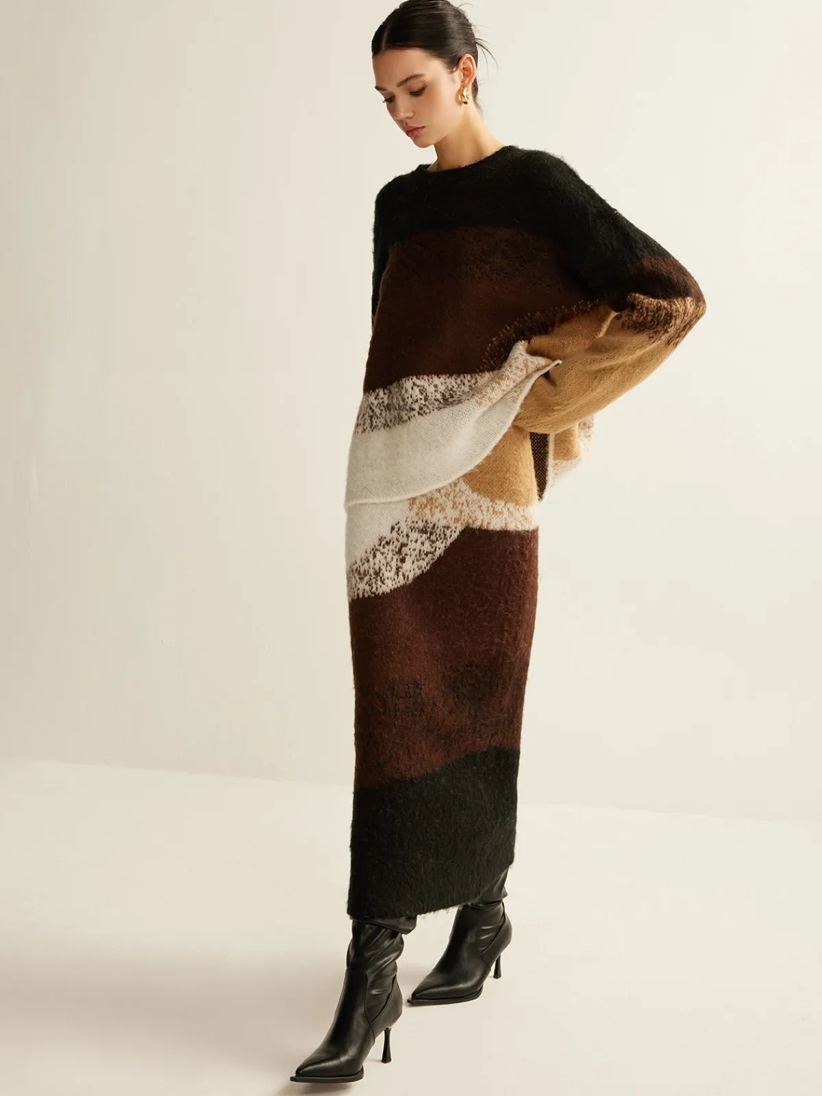 Outlet Color Block Sweater Skirt Skirts|Knitwear