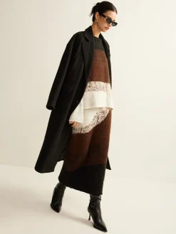 Outlet Color Block Sweater Skirt Skirts|Knitwear