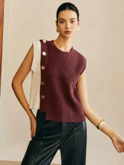 Online Color Block Sweater Vest Sweater Vests|Sweaters & Cardigans