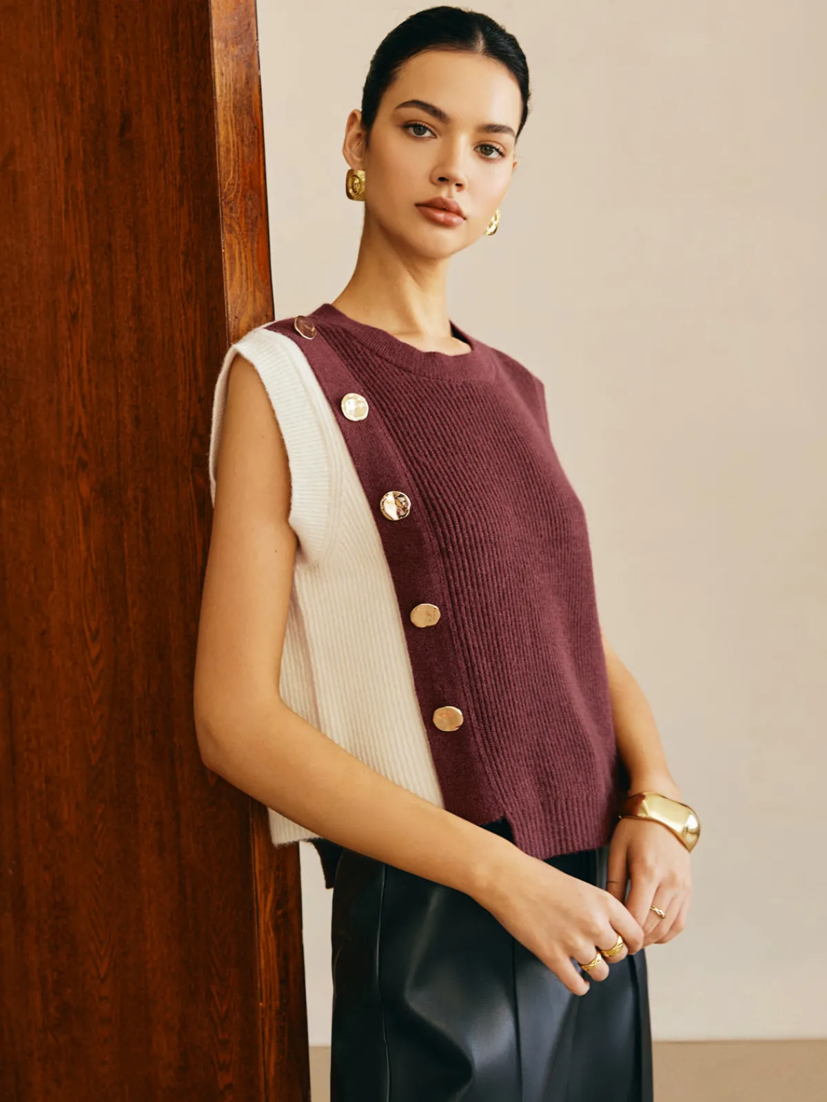 Online Color Block Sweater Vest Sweater Vests|Sweaters & Cardigans