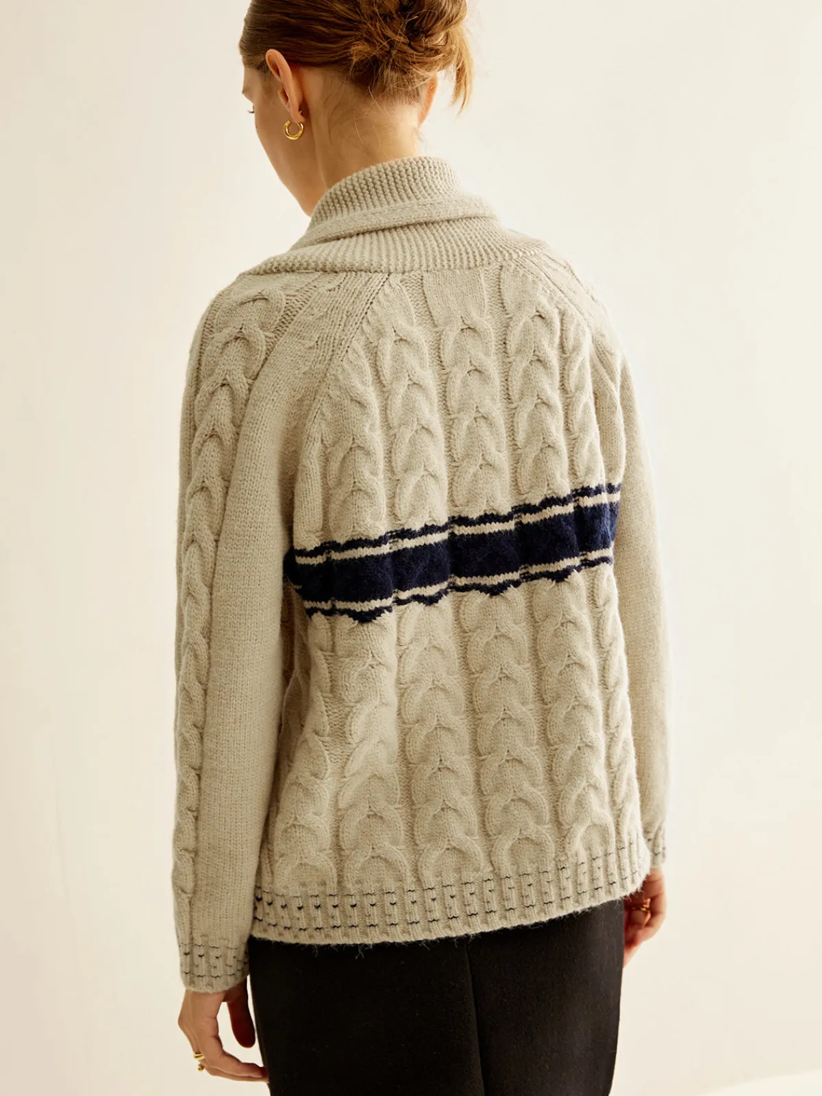Best Color Block Twist Zipper Knit Outerwear Sweater Tops|Outerwear