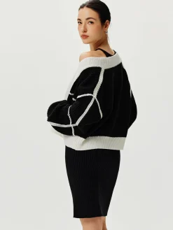 Hot Color Block Versatile Knit Cardigan Cardigans|Sweaters & Cardigans