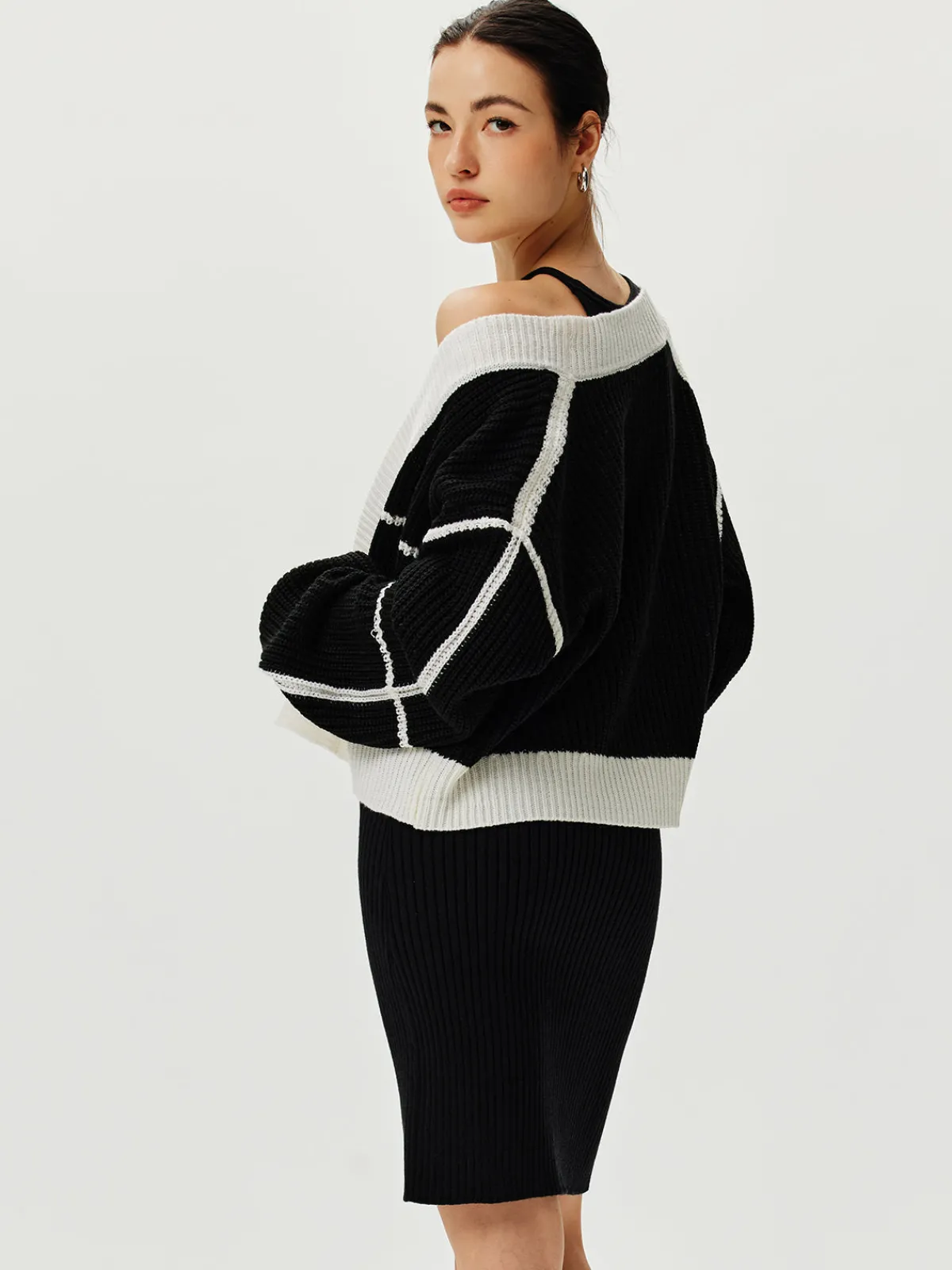 Hot Color Block Versatile Knit Cardigan Cardigans|Sweaters & Cardigans