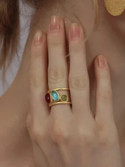 Best Colorful Gemstone Stacking Ring Rings & Bracelets|Accessories
