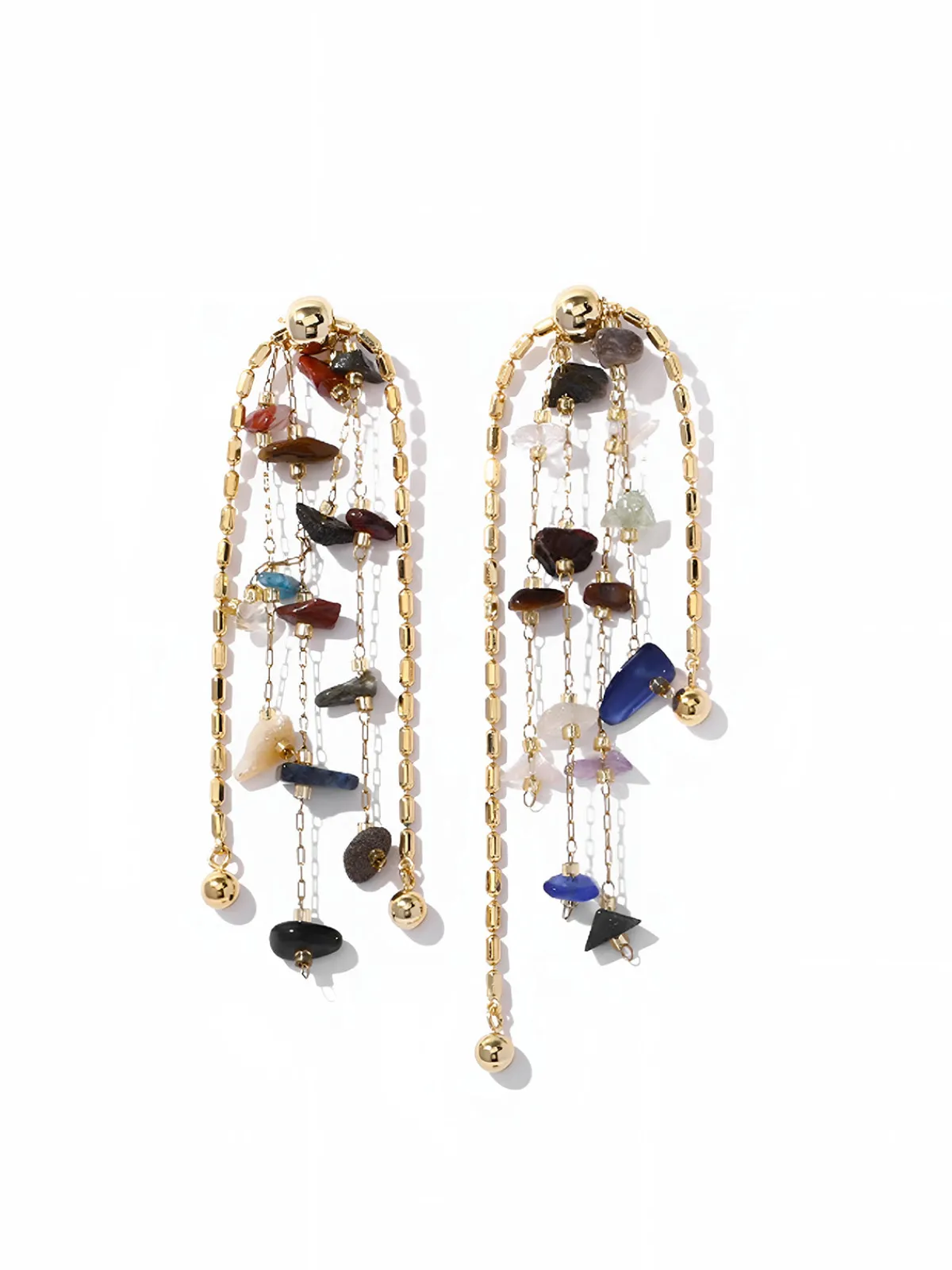 Clearance Colorful Natural Stone Tassel Earrings Earrings|Accessories
