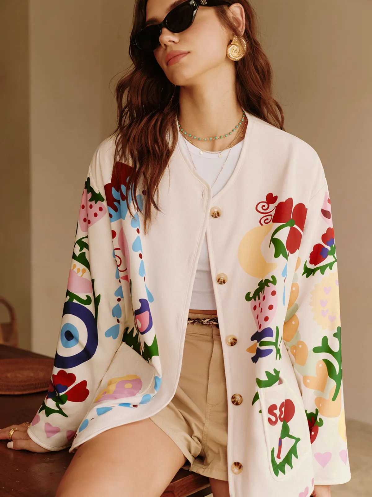 Colorful Printed Charming Winter Coat Outerwear|Coats