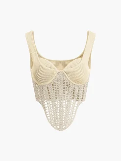 Outlet Contour Piping Crochet Crop Top Sweater Tops|Sweaters & Cardigans