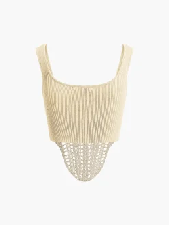 Outlet Contour Piping Crochet Crop Top Sweater Tops|Sweaters & Cardigans