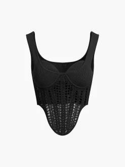 Outlet Contour Piping Crochet Crop Top Sweater Tops|Sweaters & Cardigans