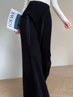 Best Contrast Bars Wide-Leg Flare Pants Pants|Bottoms