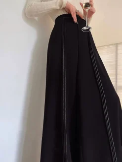 Best Contrast Bars Wide-Leg Flare Pants Pants|Bottoms