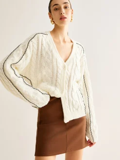 Hot Contrast Binding Button Cardigan Cardigans|Sweaters & Cardigans