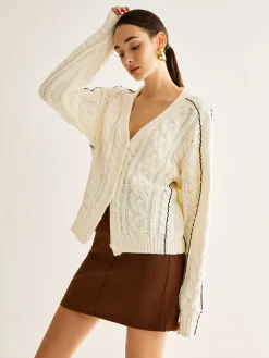 Hot Contrast Binding Button Cardigan Cardigans|Sweaters & Cardigans