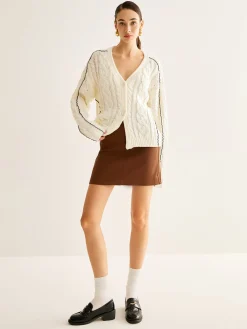 Hot Contrast Binding Button Cardigan Cardigans|Sweaters & Cardigans