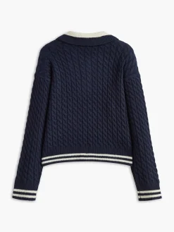 Sale Contrast Binding Button Knit Top Sweater Tops|Sweaters & Cardigans