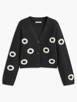 Discount Contrast Binding Button Short Cardigan Cardigans|Sweaters & Cardigans