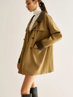 Discount Contrast Binding Button Trench Coat Outerwear|Coats