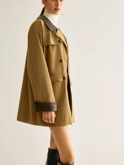 Discount Contrast Binding Button Trench Coat Outerwear|Coats