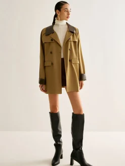 Discount Contrast Binding Button Trench Coat Outerwear|Coats